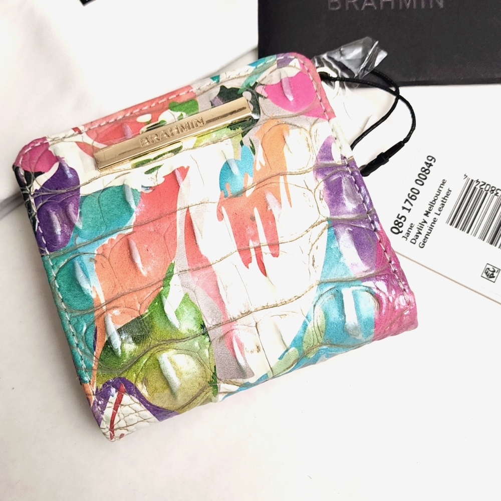 Brahmin Red and Pink Crossbody Bag with Artistic Print - Picture 2 of 9